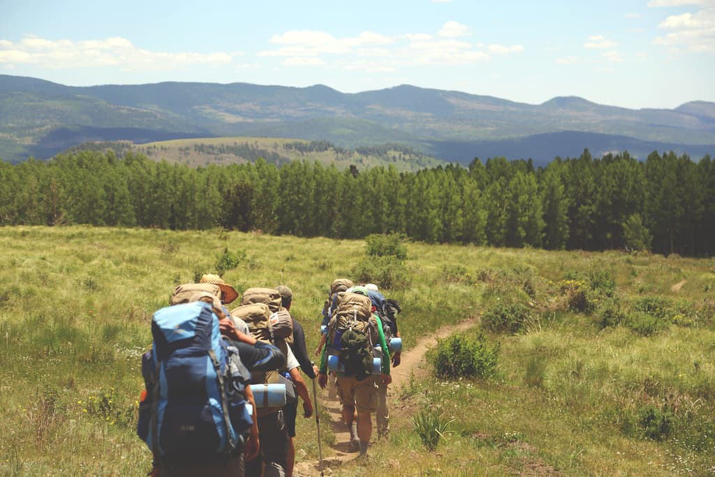 Group of hikers on trail
